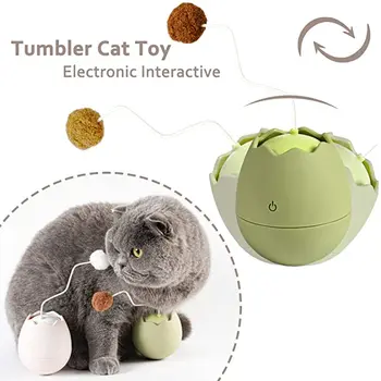 

Cat Interactive Toy Training Electric Rotating Tumbler Smart Automatic Game Eggshell Cats Rolling Ball Kitten Toys Pet supplies