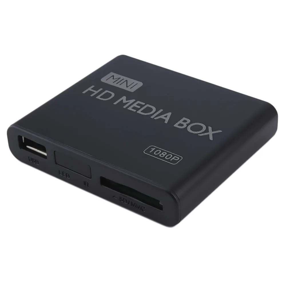 Мини-медиаплеер 1080P мини HDD медиаплеер tv box видео мультимедийный плеер Full HD с SD карт-ридер 100Mpbs AU EU US Plug