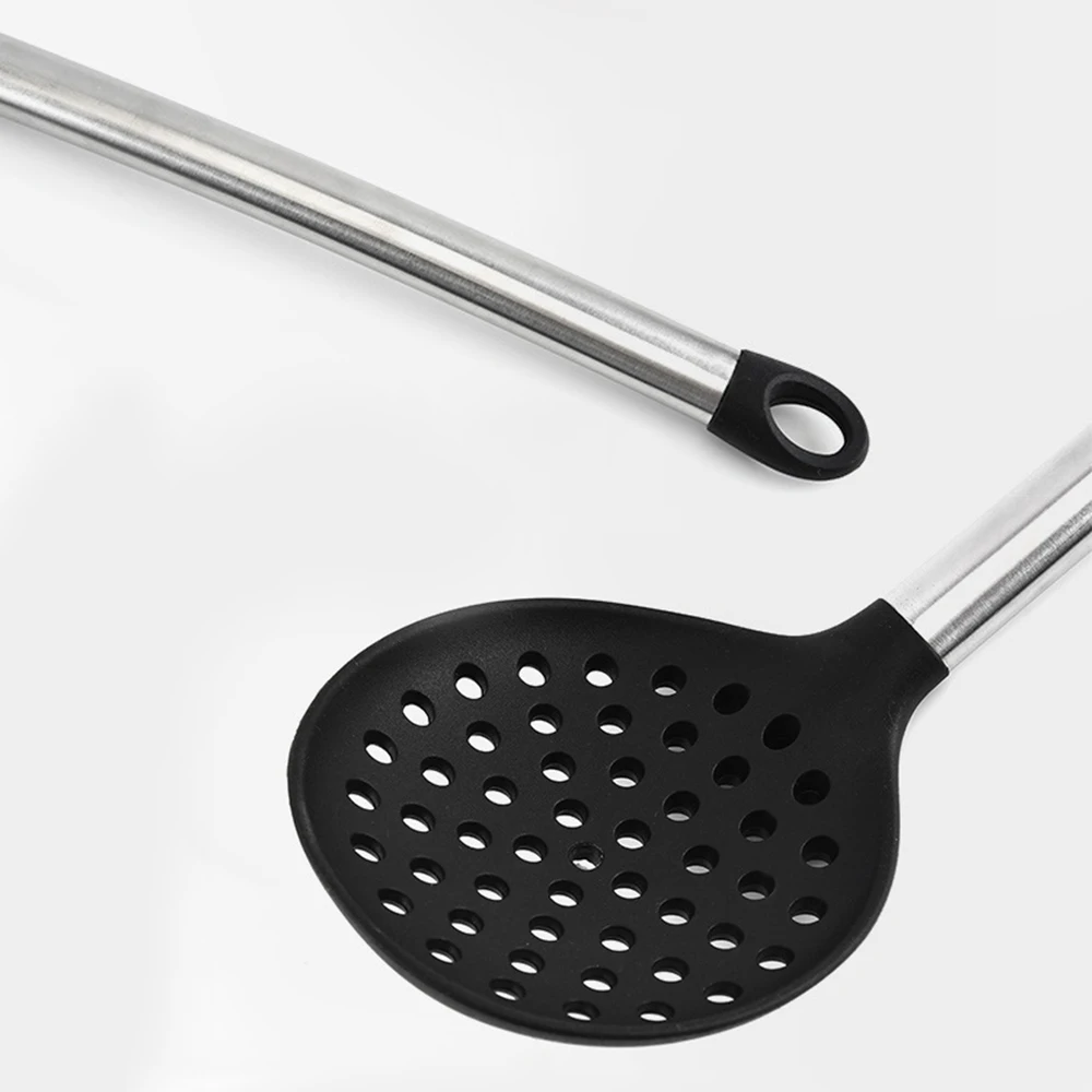 Stainless Steel Silicone Cooking Tools Spoon Soup Ladle-Egg Spatula Turner Food Grade Silicone Kitchen Tools Cooking Utensil Set