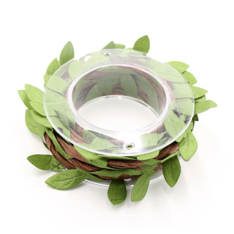 Декоративные шнуры с зелеными листьями 2 м/рулон|Украшения своими руками для