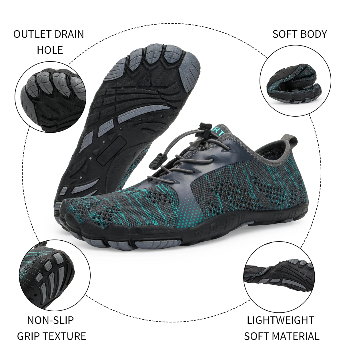 Акваобувь для мужчин и женщин босоножки пляжа дышащая Спортивная обувь