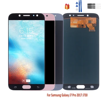 

AMOLED For SAMSUNG Galaxy J7 2017 LCD Display J730 J730f Touch Screen + LCD Display Digitizer Assembly Replacement For J7 Pro