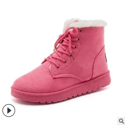 red Belbello New Martin boots Comfortable warm winter go out shoes non-slip fashion women shoes - Цвет: red