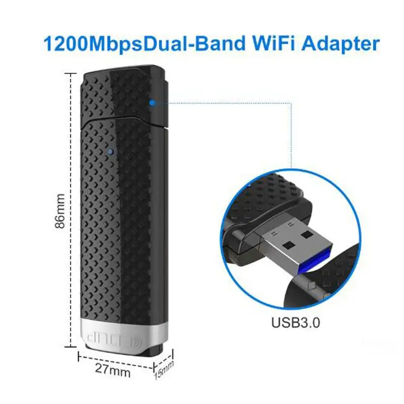 USB 3,0 1200 Мбит/с беспроводной USB Wifi адаптер двухдиапазонный 5 ГГц 2,4 ГГц 802.11AC RTL8812BU Wifi ключ сетевая карта для ноутбука Настольный