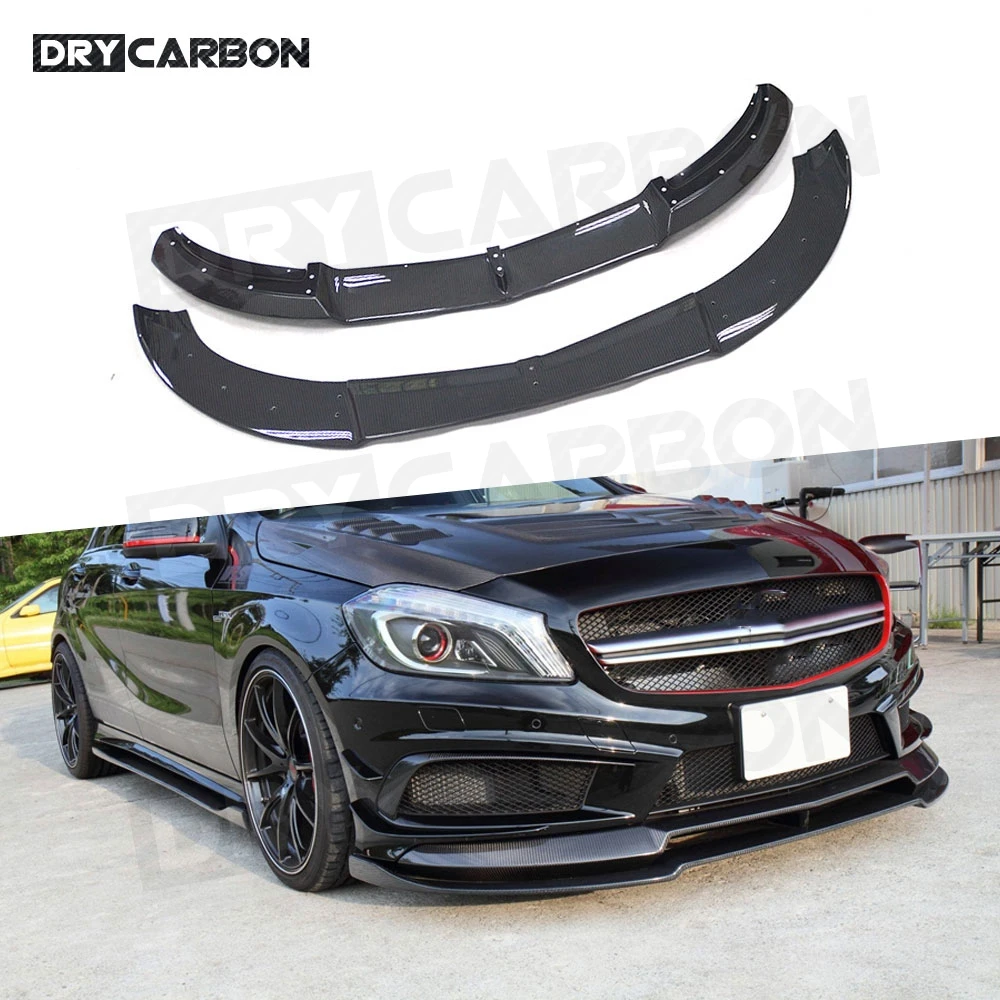 

Carbon Fiber Double Layer Front Bumper Lip Spoiler Splitter for Benz A Class W176 A180 A200 A260 Sport Bumper 2013-2015