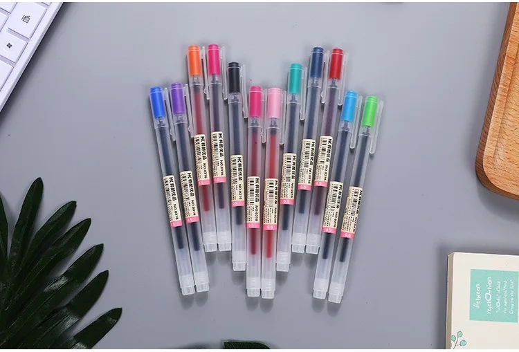 12 Pcs/lot 0.5mm Gel Pen Set Colorfule Cute Ink Maker Pen School Office things Supply 12 Colours muji gel pens Material Escolar