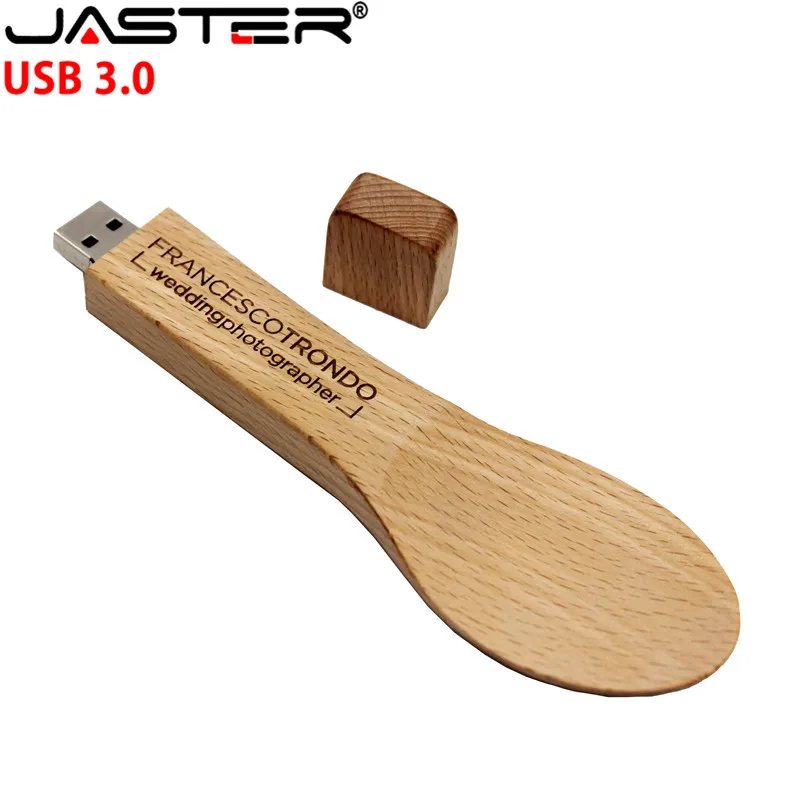 JASTER стиль usb3.0 клен баррель ложка Флешка 4 ГБ 8 ГБ 16 ГБ 32 ГБ клен usb 3,0 деревянный логотип гравировка usb флеш-накопитель