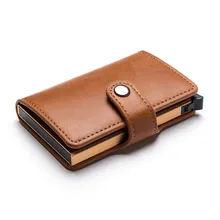 Buckle Pu Leather Men Automatic Multifunctional Wallet Antimagnetic Anti-Theft