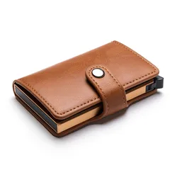 Buckle Pu Leather Men Automatic Multifunctional Wallet Antimagnetic Anti-Theft
