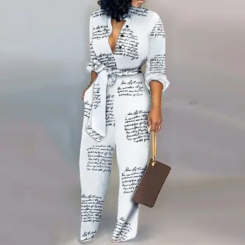 

Leopard Tied Waist Long Sleeve Jumpsuit Women Rompers Fashion One Piece Overalls Casual Jumpsuits Streetwear Dropshipping