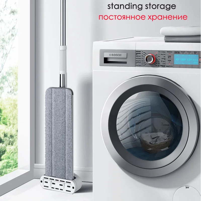 Швабра из микрофибры волшебная плоская тряпка с отжимом без рук для уборки дома