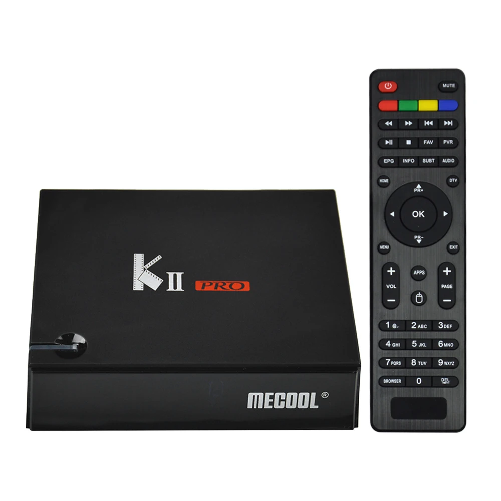 MECOOL Кии PRO Android ТВ коробка DVB-S2 DVB-T2 DVB-C Android Amlogic S905D Quad-core 2 Гб оперативной памяти, 16 Гб встроенной памяти, 4K двухъядерный процессор Wi-Fi H.265 HD медиа-плеер