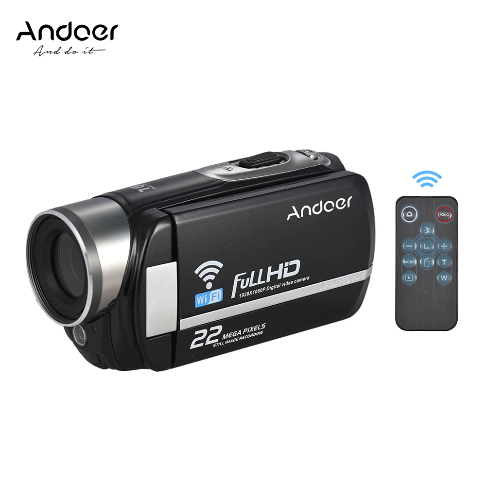 

Andoer WiFi Portable Digital Video Camera Camcorder 16X Digital Zoom 3.0 In Touch Screen with Remote Control Face Detection