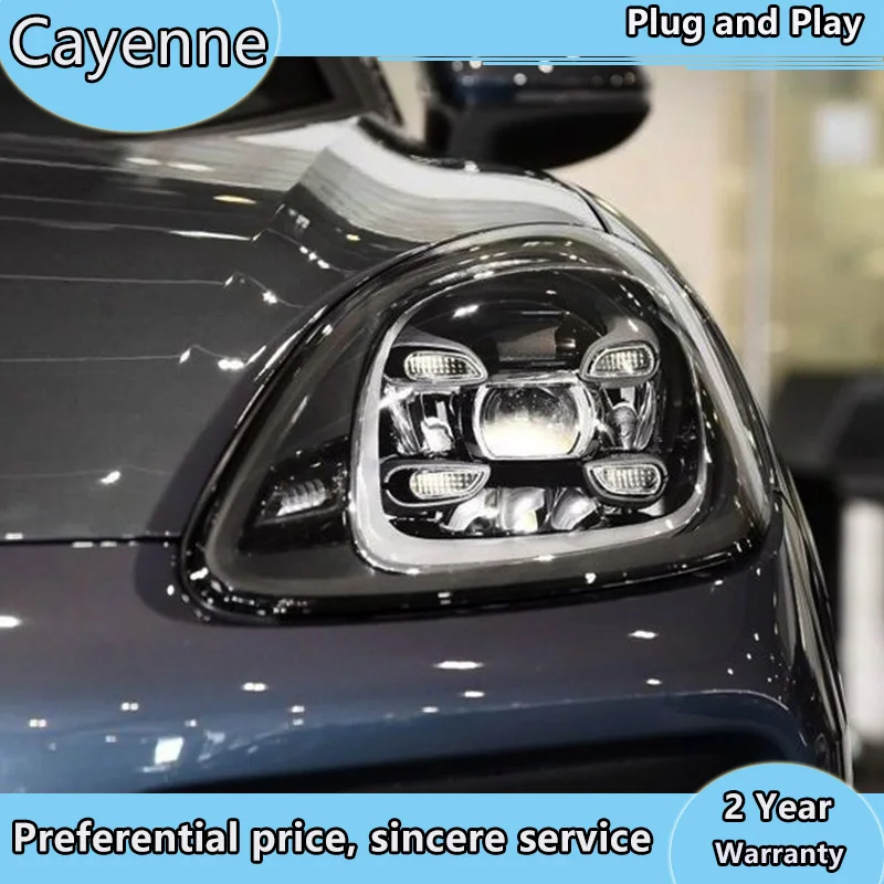 Автомобильный Стиль все светодиодный фары для Porsche Cayenne 11-14 лет для Cayenne налобный фонарь светодиодный DRL Объектив Двойной Луч H7 HID xenon объектива
