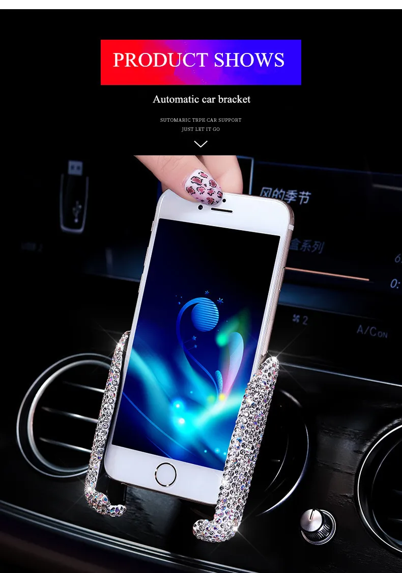 Blingbling модный автомобильный навигационный кронштейн, Алмазный Универсальный держатель для телефона carcell