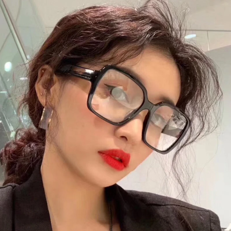 

QPeClou 2019 New Fashion Square Optical Glasses Frame Women Men Anti-blue Light Computer Eyeglasses Frames Ladies Big Oculos