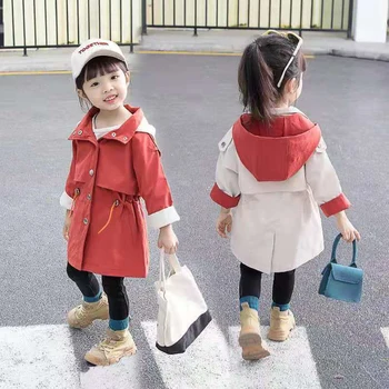 

Cute Baby Girl Windbreaker Coats Autumn Warm Children Girls Jackets Toddler Long Sleeve Hooded Outwear For 18M 2 3 4 5 6 Years