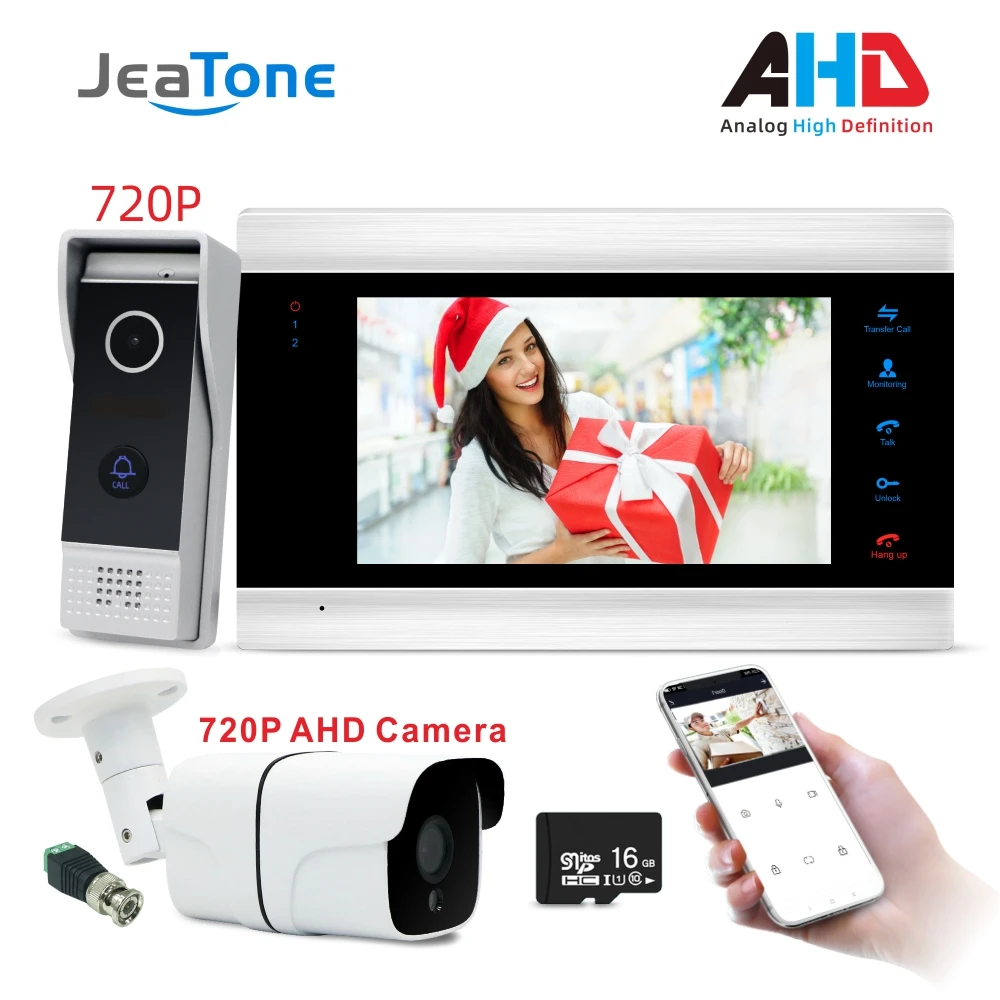 AHDP203S1M706S1-C16G Wi-Fi Смарт IP видео домофон система дверной динамик 720P AHD вызывающая панель+ 7 дюймовый монитор высокого разрешения+ 720P AHD камера - Цвет: AHDP203S1M706S1-C16G