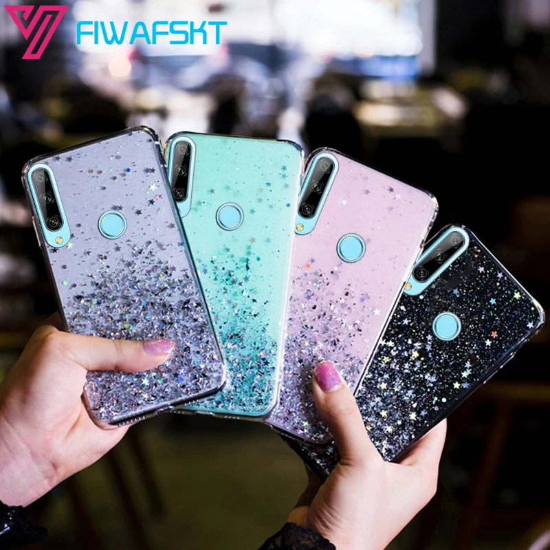 Чехол для Huawei Y9 Prime 2019 Y5 Lite 2018 Y5P Y6P Y7P 2020 Y8P Y6S Y9S Y7 Y6 из ТПУ с блестками | Мобильные