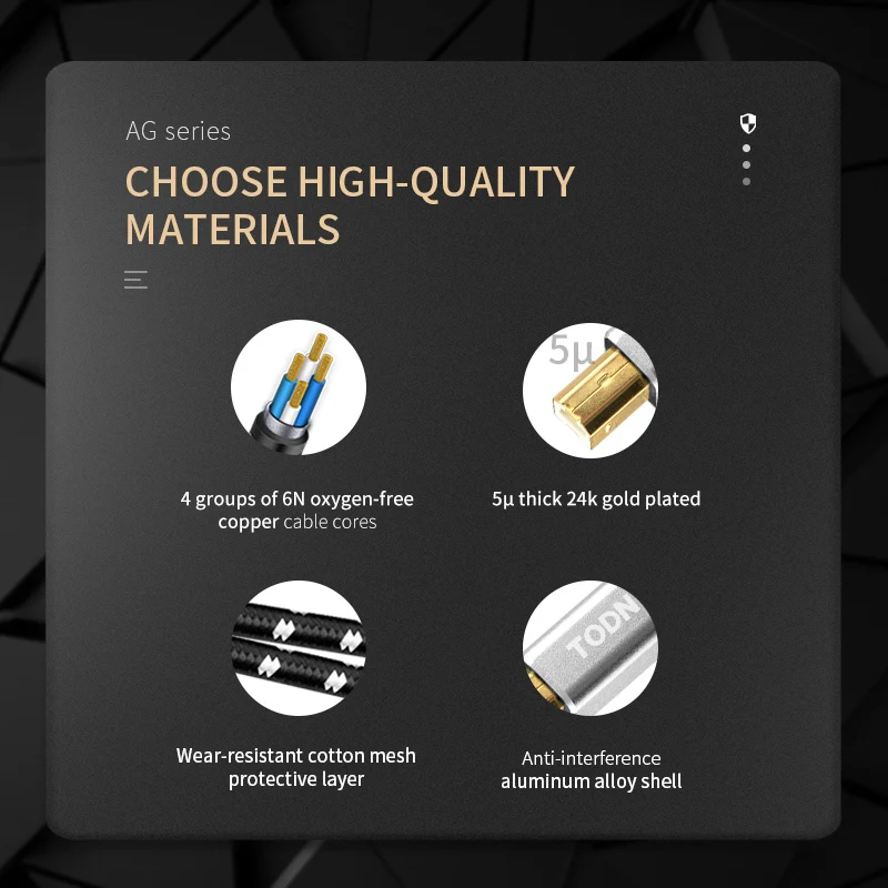 USB DAC Cable Type C to Type B HiFi Stereo 6N OFC Data Audio Digital Cable for Mobile Phone DAC