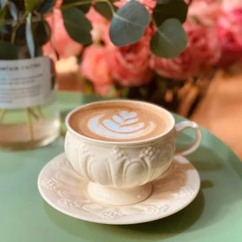 

Ceramic Tea Coffee Cup and Saucer Espresso Creative Cappuccino Travel Coffee Cup and Saucer Tasses Expresso Drinkware QAB50BD