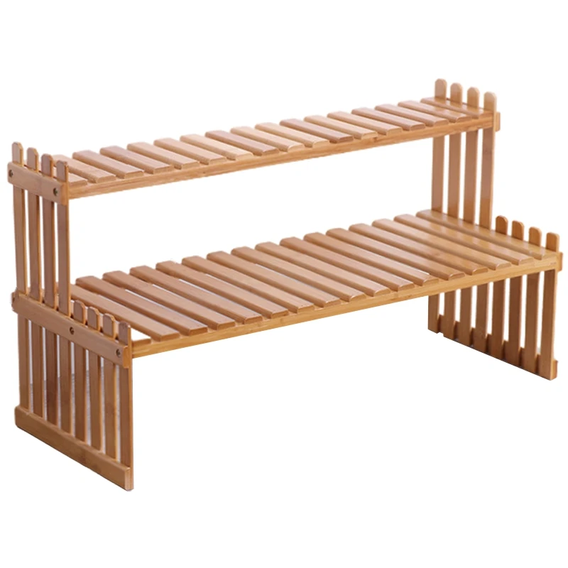 

Office Desktop Storage Rack Bamboo Flower Display Stand Plant Shelves Decorative Storage Shelf for Study
