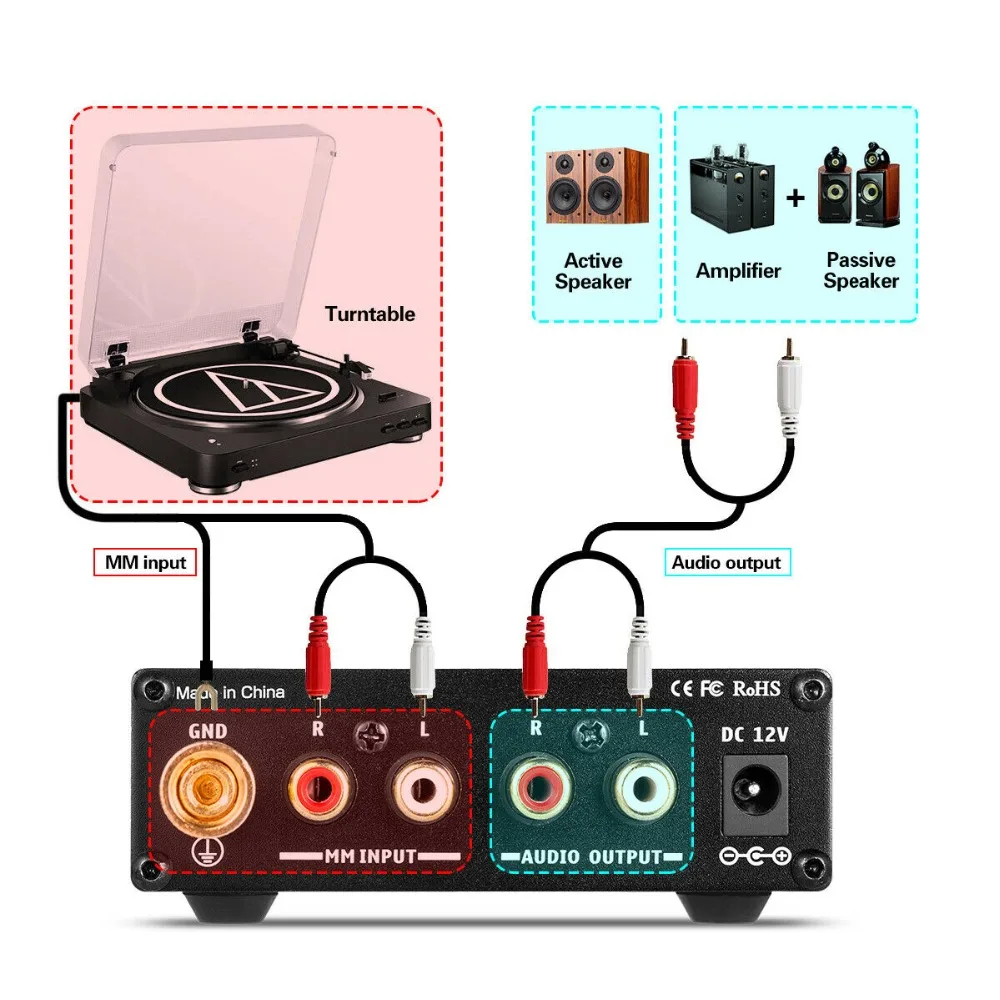 douk amplificador de hifi mesa de áudio tubo de vácuo