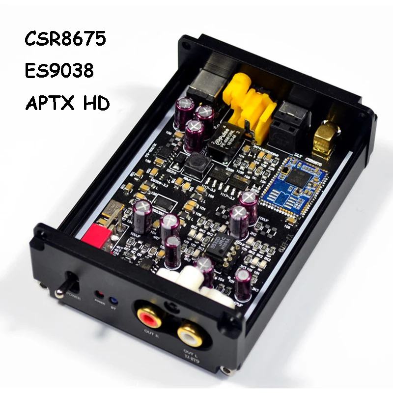 ES9038Q2M аудио декодер csr8675 Bluetooth 5,0 APTX HD приемник с JRC5532 op 12 В DC адаптер