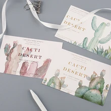 30 шт./лот, шикарный Классический и стильный кактус, зеленое растение, открытка, новогодний подарок, поздравительная открытка