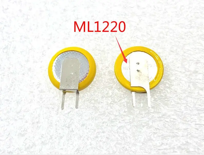 2 предмета ML1220 1220 литий-ионный аккумулятор 3V Плоская Круглая Батарея Перезаряжаемые Батарея припаянные стопы Батарея