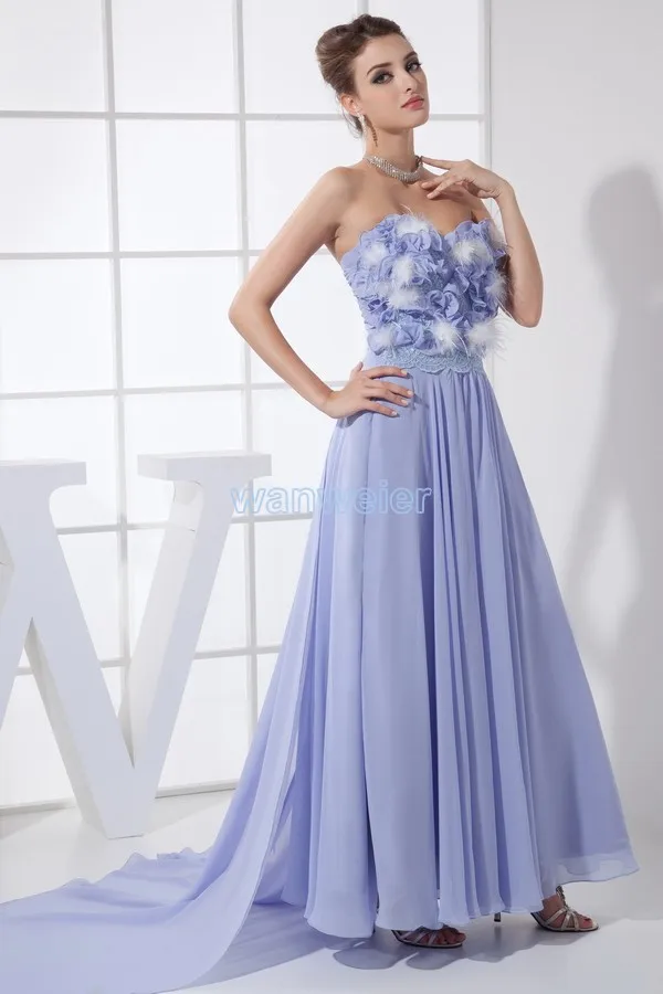

free shipping 2016 hot sale long beach formal small train evening gowns custom made size/color handmade chiffon evening dress