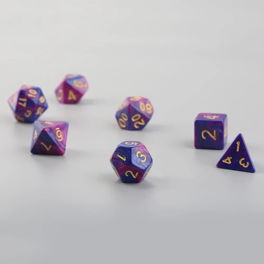 7 шт. двойные цветные кубики D4 D6 D8 D10 D12 D20 двухсторонняя игра ролевые игры