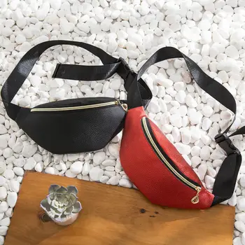 

women Fashion Waist Fanny Pack PU Leather Adjustable Belt Zipper Chest Waist Bag Casual Chest Bag money belt