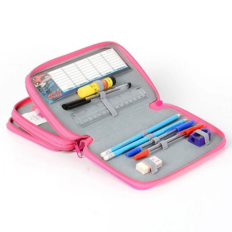 

Solid Color Multi-storey Pencil Case for Girls Boys Student School Pencil Bag Zipper Pencil Box Pencilcase Supplies Stationery