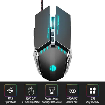 

Ergonomic Gaming Mouse Computer-Mice Gamer Wired Laptop Usb-Cable Optical Mouse Professional Mouse Gamer 4000DPI 4000 FPS