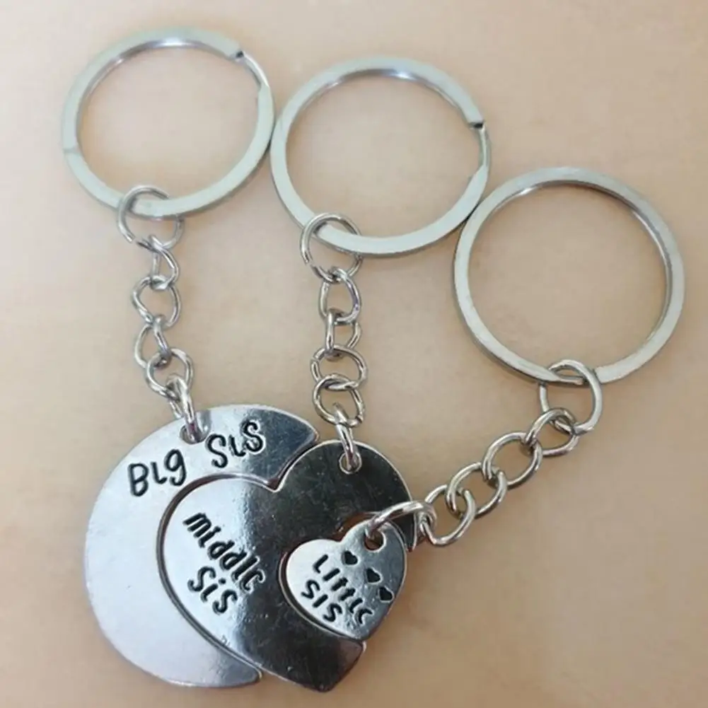 3 шт./компл. брелок для ключей в форме сердца с большой средней луной подарок