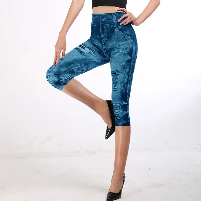 

2020 New Cowboy Style Yoga Pants Women High Waist Stitching Hollow Sport Pants Female Running Training Fitness Gym Leggings