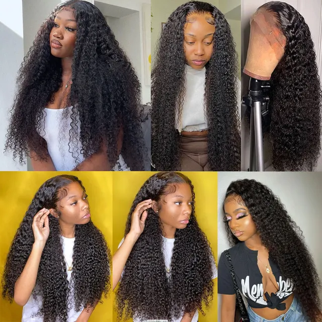 28 30 Inch Deep Wave Lace Front Wig 100% Remy Human Hair Lace Wigs Transparent Deep Curly Human Hair Wig HD 5X5 Lace Clsoure Wig Kinky Curly Lace Wig
