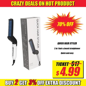 Electric Beard Straightener Comb Multifunctional Hair Straightening Brush For Men Quick Heating Hair Straighten Styling Tools 1