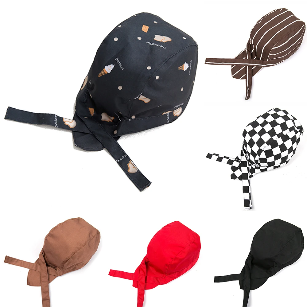 Chef Hat hotel kitchen restaurant cap high quality waiters Ribbon Hats for man and woman adjust funky chief hats free shipping