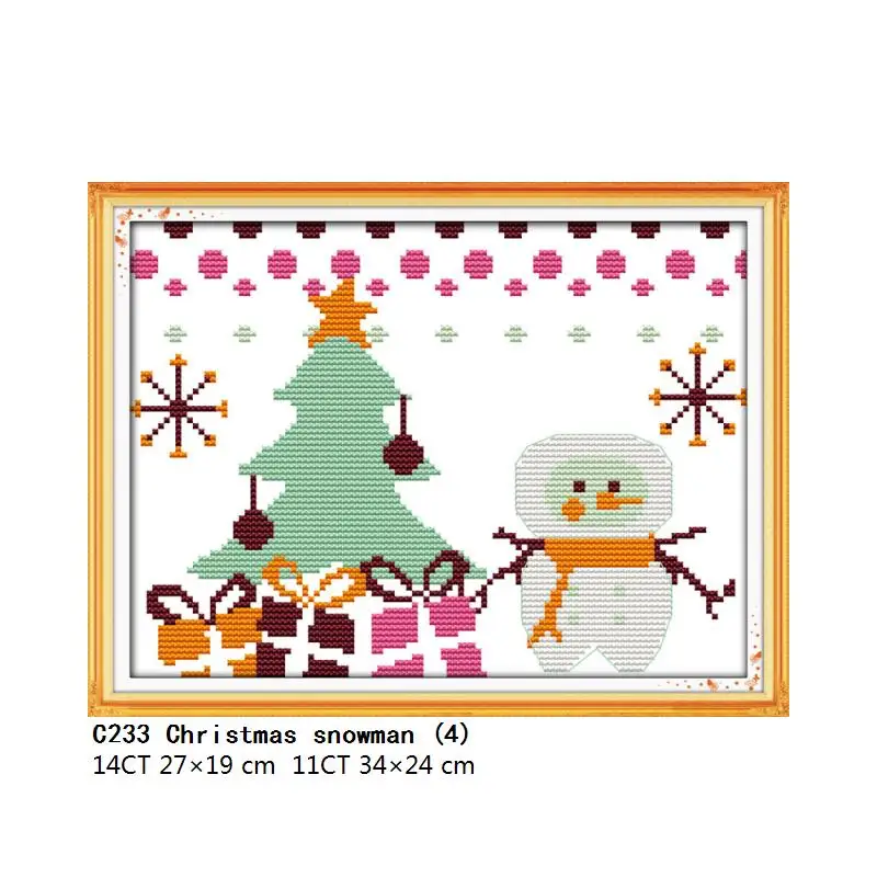 Joy Sunday Christmas, серия, вышивка крестом, DMC 11CT, 14CT, печатный набор, граф, холст, для вышивания, набор, сделай сам, рождественские поделки - Цвет: Cross Stitch C233(4)