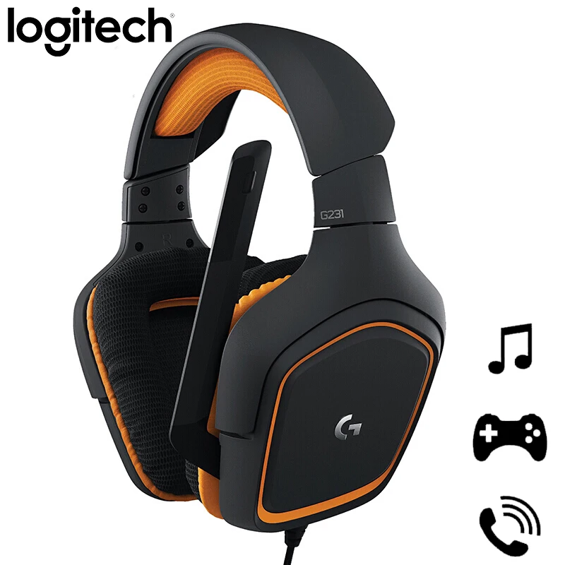Игровая стереогарнитура logitech G231 с микрофоном шумоподавлением кабель 3 5 мм для ПК
