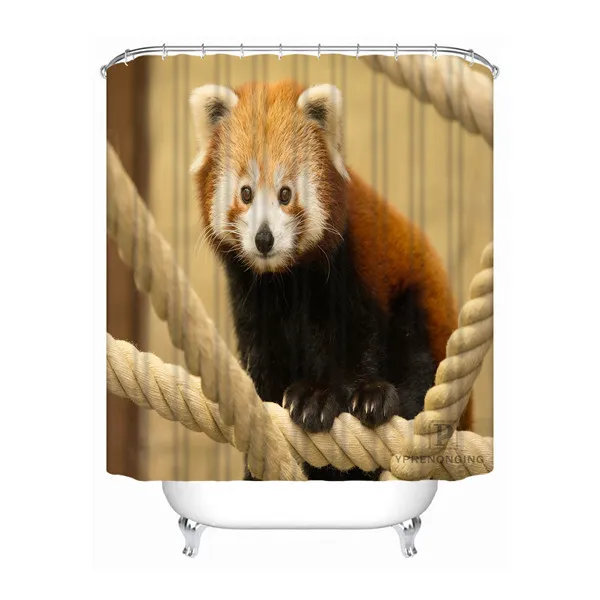 Shower Curtain Пользовательские красные панды Водонепроницаемый Ванная комната приемлемая занавеска из полиэстеровой ткани занавеска для ванной#180318-08 - Цвет: Shower Curtain