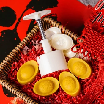 

Mooncake Mold with 4 Ingot Stamps Cookie Cutter Hand Press Green Bean Cake Pastry Mould DIY Bakeware S10 20 Dropship