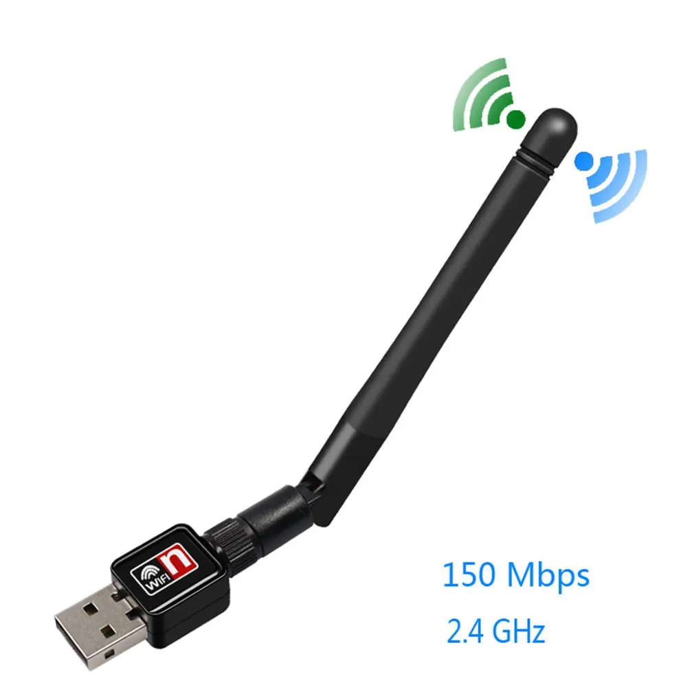 Мини беспроводной 150 м Wifi адаптер Сетевая карта USB внешний WiFi приемник 150 Мбит/с антенной для ПК компьютера