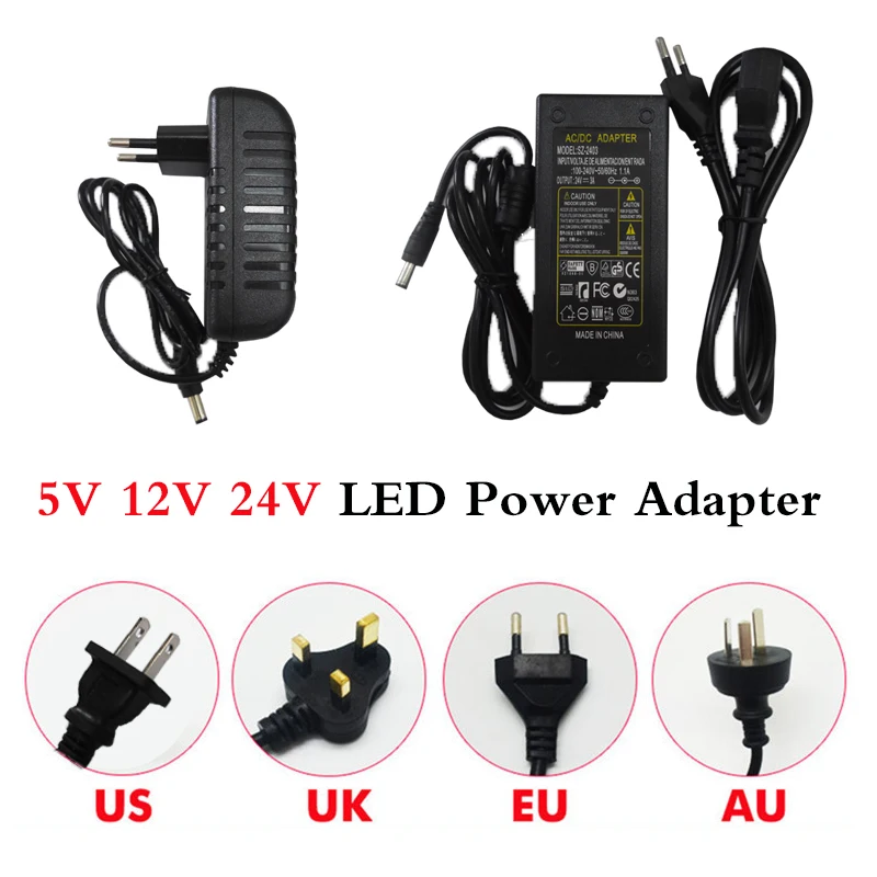 Светодиодный драйвер AC100V 240V DC 5V 12V 24V 1A/2A/3A/5V/6A7A/8A/10A источник питания для 5050 3528 5630