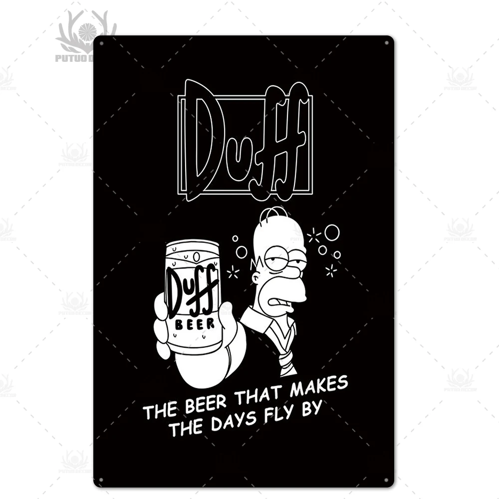 TH2148 Симпсон металлический плакат Duff пивной металлический знак Забавный знак Настенный декор для бара паба клуба человек пещера декоративная тарелка Настенный декор оловянный знак - Цвет: TH2148
