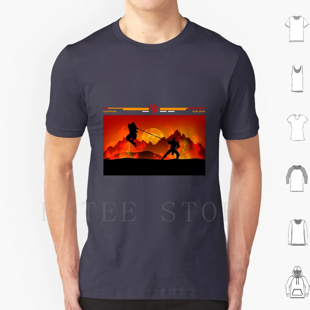 Scorpion Vs Sub-Zero T Shirt Print Cotton Mortal Kombat Game Gamer Classic Retro Scorpion Subzero Sub Zero Mortal Mortal Kombat