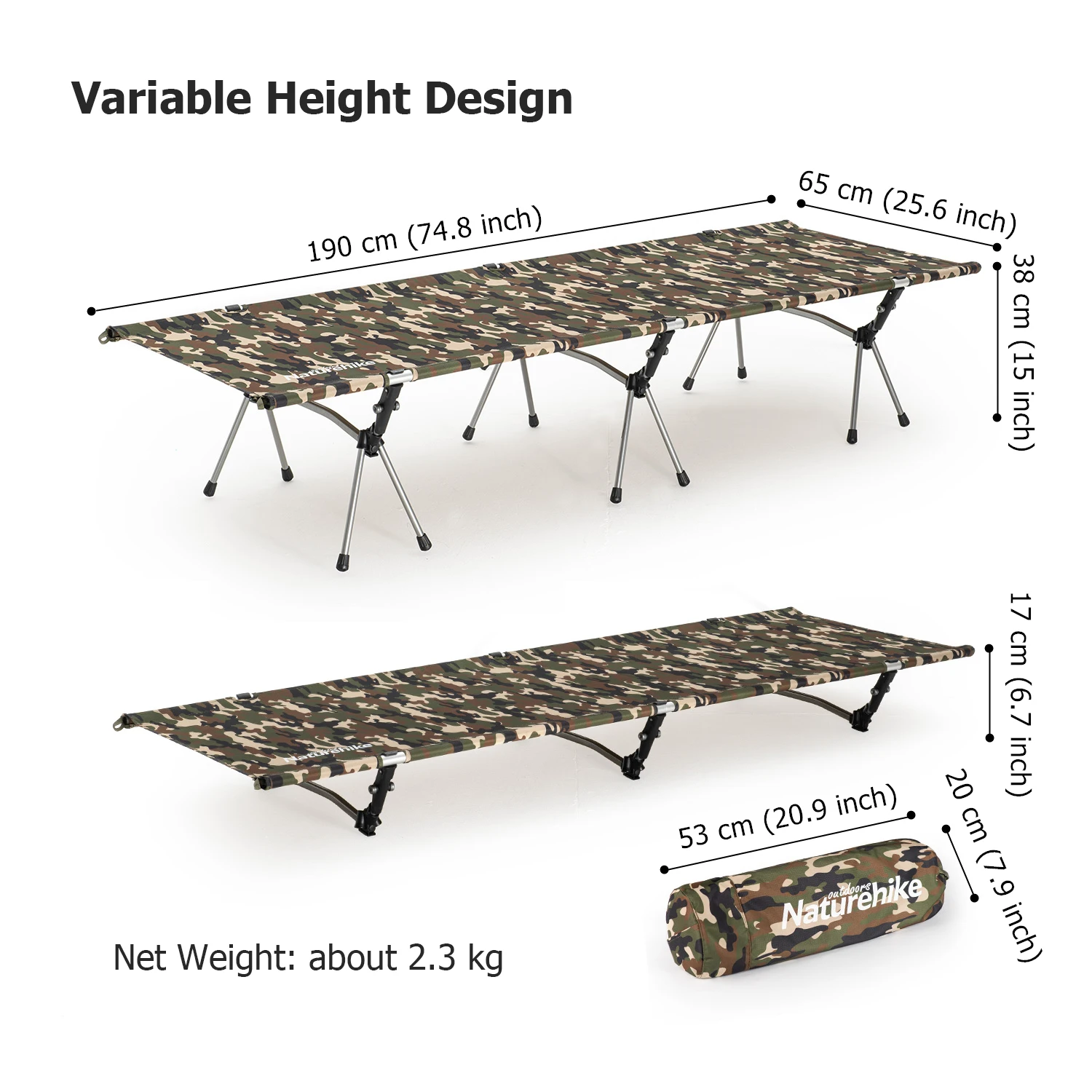 Naturehike Camping Bed Aluminum Alloy Camouflage Folding Cot Ultralight  Portable Folding Bed Beach Outdoor Travel Camping Cots - AliExpress, image size:1500x1500