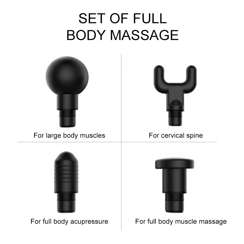 Electric Massage Guns 20 Files Frequency Muscle Massager Pain Sport Massage Machine Relax Body Slimming Relief 4 Heads